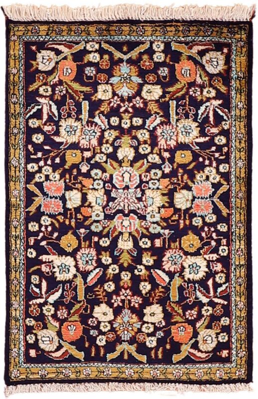 Qom Persian Rug 56 × 82 cm, Silk, hand-knotted, exclusive Qom Persian Rug 56 × 82 cm, Silk, hand-knotted, exclusive