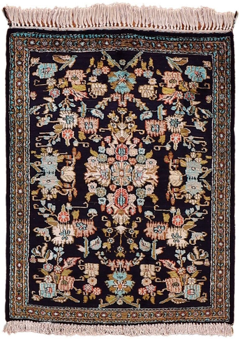Qom Persian Rug 57 × 74 cm, Silk, hand-knotted
