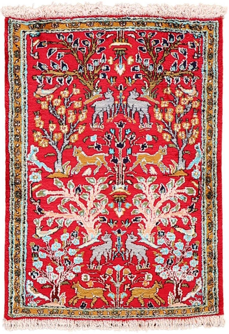 Qom Persian Rug 57 × 80 cm, Silk, hand-knotted