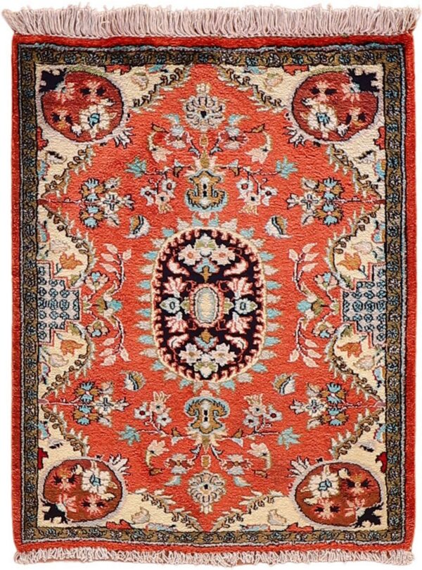 Qom Persian Rug 58 × 75 cm, Silk, hand-knotted, exclusive