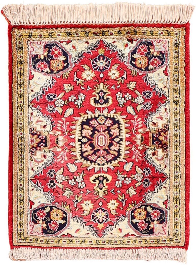 Qom Persian Rug 61 × 75 cm, Silk, hand-knotted, exclusive