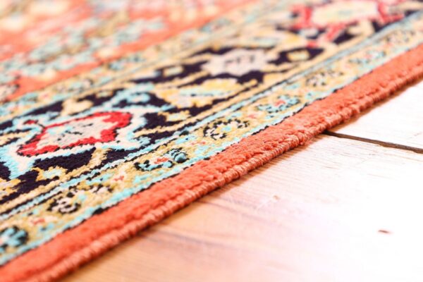 Qom Persian Rug 72 × 122 cm, Silk, hand-knotted, exclusive — view 6 Qom Persian Rug 72 × 122 cm, Silk, hand-knotted, exclusive — view 6