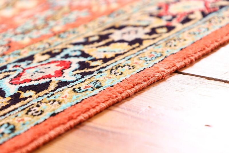 Qom Persian Rug 72 × 122 cm, Silk, hand-knotted, exclusive — view 6 Qom Persian Rug 72 × 122 cm, Silk, hand-knotted, exclusive — view 6