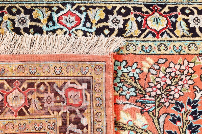Qom Persian Rug 72 × 122 cm, Silk, hand-knotted, exclusive — view 7 Qom Persian Rug 72 × 122 cm, Silk, hand-knotted, exclusive — view 7