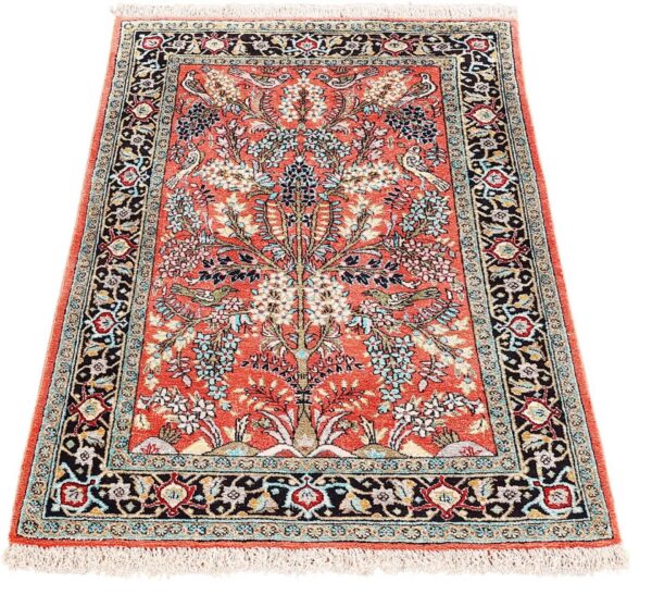 Qom Persian Rug 72 × 122 cm, Silk, hand-knotted, exclusive — view 2 Qom Persian Rug 72 × 122 cm, Silk, hand-knotted, exclusive — view 2
