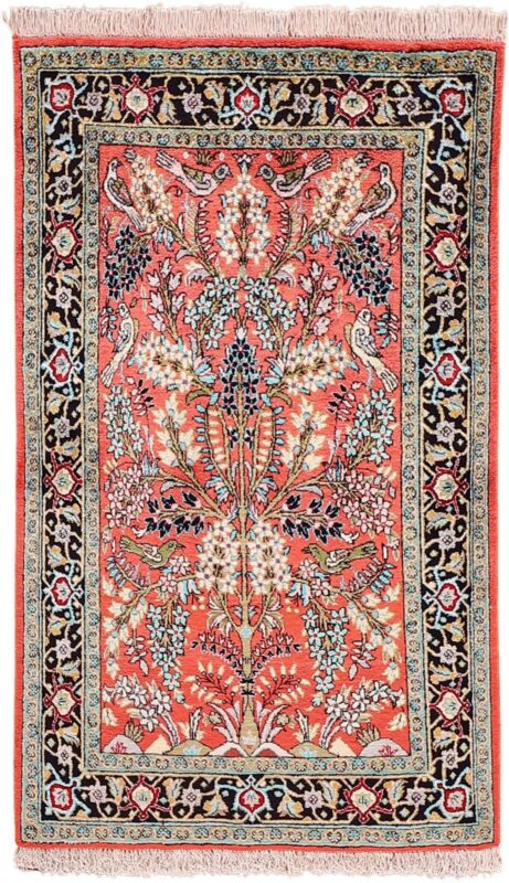 Qom Persian Rug 72 × 122 cm, Silk, hand-knotted, exclusive Qom Persian Rug 72 × 122 cm, Silk, hand-knotted, exclusive