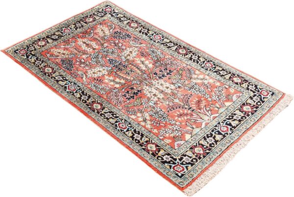 Qom Persian Rug 72 × 122 cm, Silk, hand-knotted, exclusive — view 4 Qom Persian Rug 72 × 122 cm, Silk, hand-knotted, exclusive — view 4