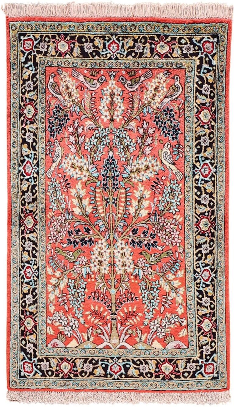 Qom Persian Rug 72 × 122 cm, Silk, hand-knotted, exclusive