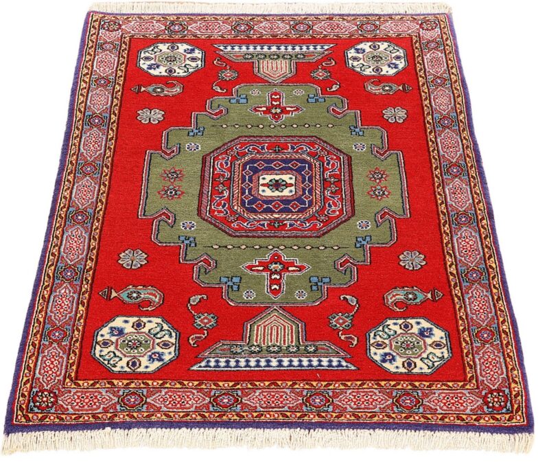 Qom Persian Rug 83 × 124 cm, Wool and Silk, hand-knotted — view 2