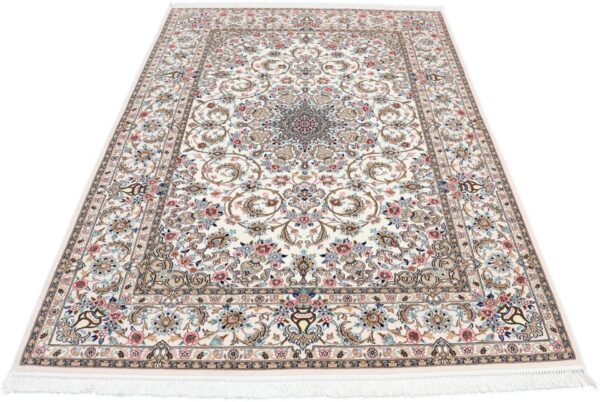 Isfahan Persian Rug 130 × 200 cm, Wool and Silk, hand-knotted — view 8