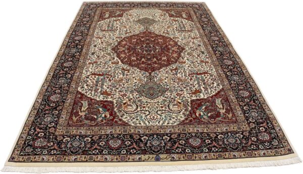 Isfahan Persian Rug 140 × 230 cm, Wool and Silk, hand-knotted — view 7