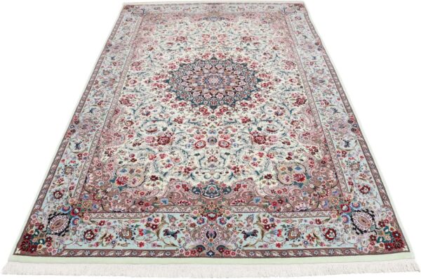 Isfahan Persian Rug 145 × 235 cm, Wool and Silk, hand-knotted — view 2