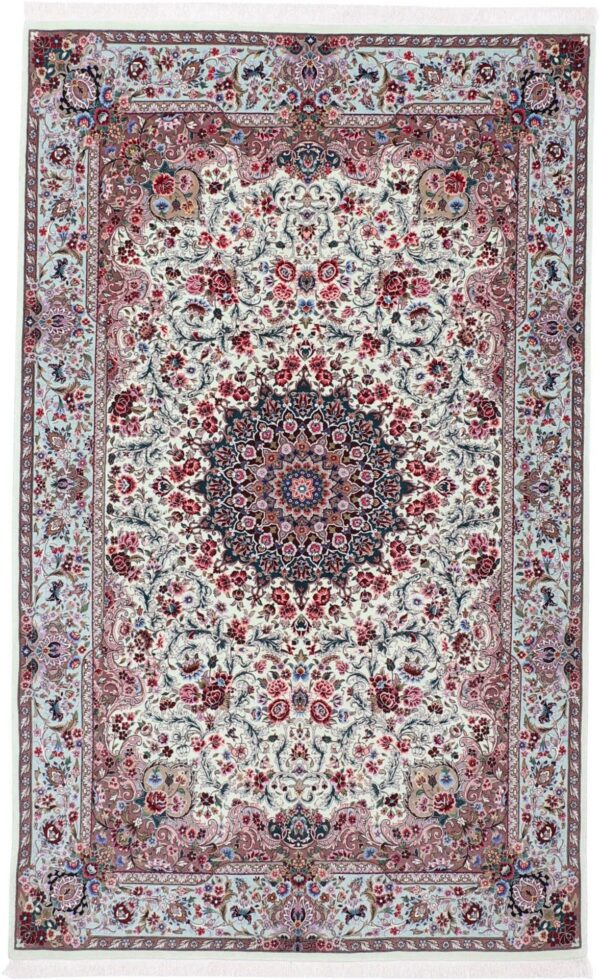 Isfahan Persian Rug 145 × 235 cm, Wool and Silk, hand-knotted