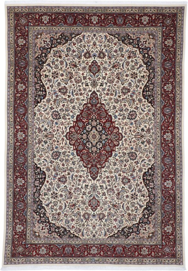 Isfahan Persian Rug 172 × 247 cm, Wool and Silk, hand-knotted