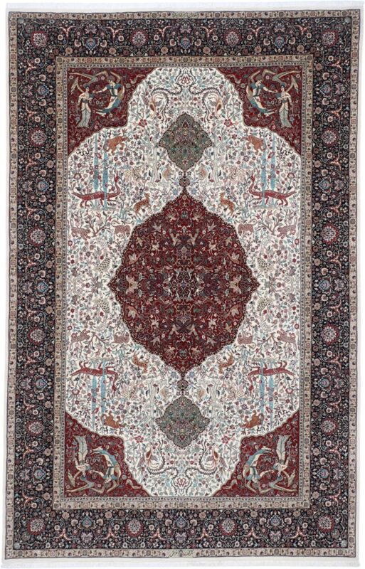 Isfahan Persian Rug 172 × 267 cm, Wool and Silk, hand-knotted