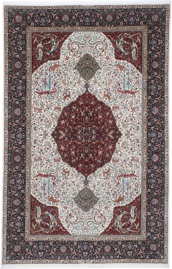 Isfahan Persian Rug 172 × 267 cm, Wool and Silk, hand-knotted