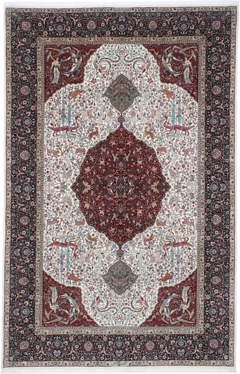 Isfahan Persian Rug 172 × 267 cm, Wool and Silk, hand-knotted
