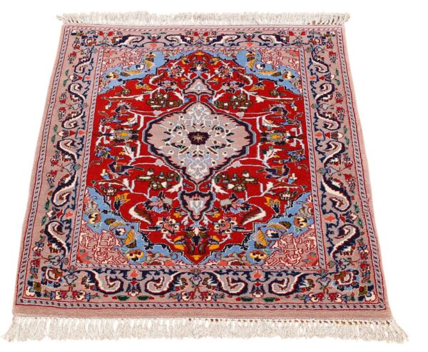 Isfahan Persian Rug 67 × 82 cm, Wool and Silk, hand-knotted — view 2