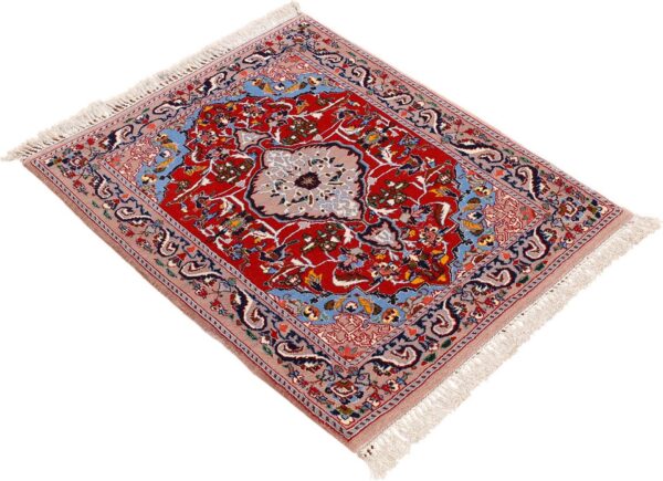 Isfahan Persian Rug 67 × 82 cm, Wool and Silk, hand-knotted — view 4