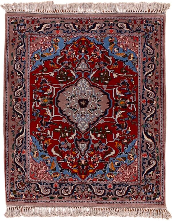Isfahan Persian Rug 67 × 82 cm, Wool and Silk, hand-knotted