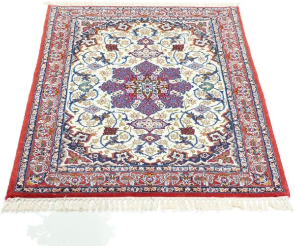 Isfahan Persian Rug 70 × 98 cm, Wool and Silk, hand-knotted — view 2