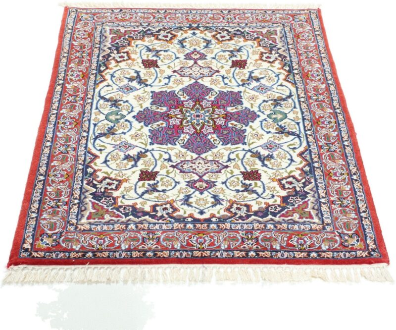 Isfahan Persian Rug 70 × 98 cm, Wool and Silk, hand-knotted — view 2