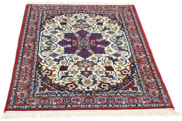 Isfahan Persian Rug 70 × 98 cm, Wool and Silk, hand-knotted — view 7