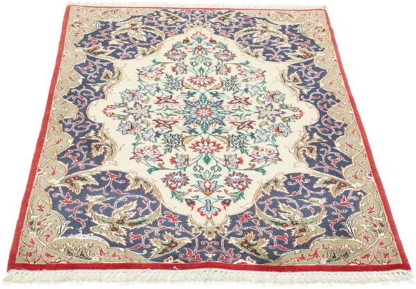 Isfahan Persian Rug 71 × 103 cm, Wool and Silk, hand-knotted — view 2