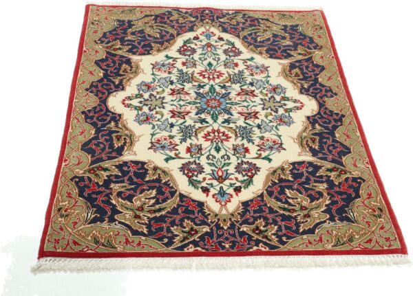 Isfahan Persian Rug 71 × 103 cm, Wool and Silk, hand-knotted — view 7