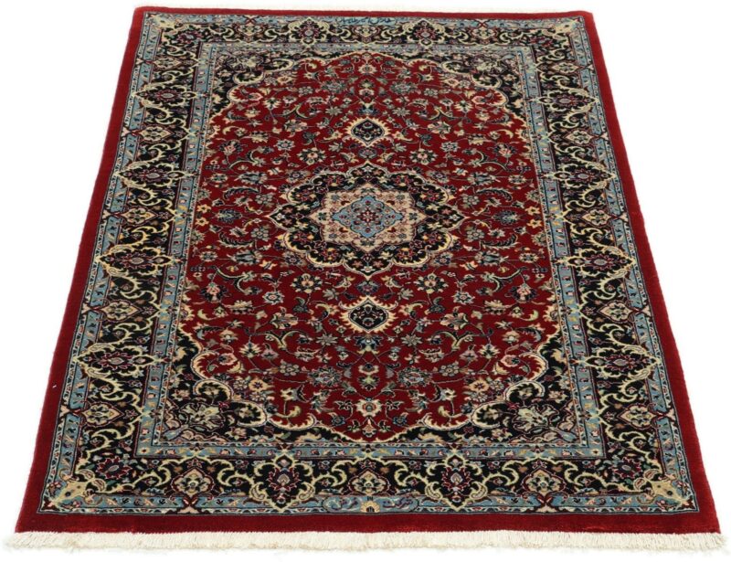 Isfahan Persian Rug 78 × 127 cm, Wool and Silk, hand-knotted — view 7