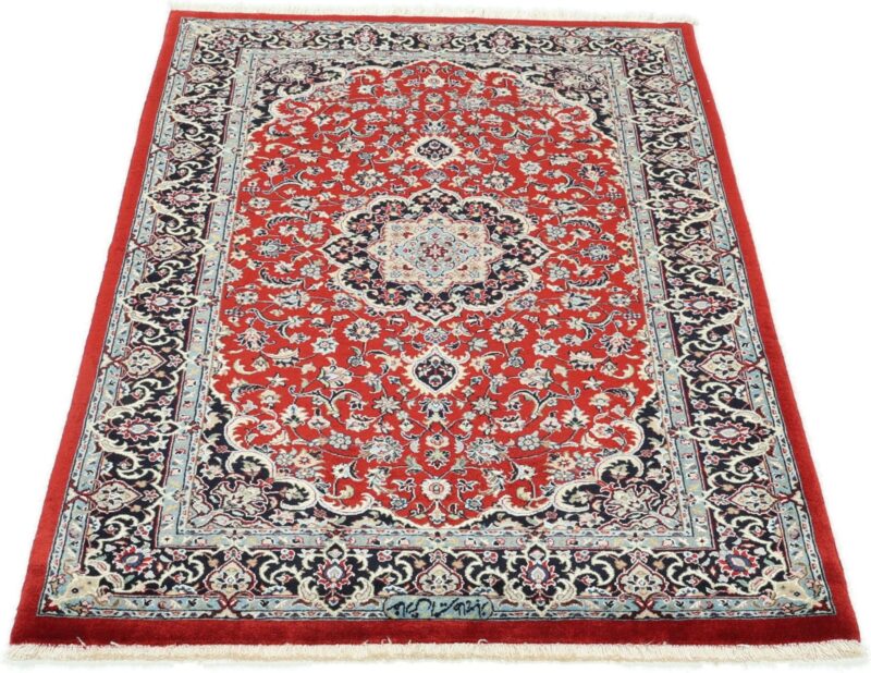 Isfahan Persian Rug 78 × 127 cm, Wool and Silk, hand-knotted — view 2