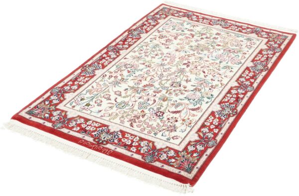 Isfahan Persian Rug 80 × 128 cm, Wool and Silk, hand-knotted — view 3