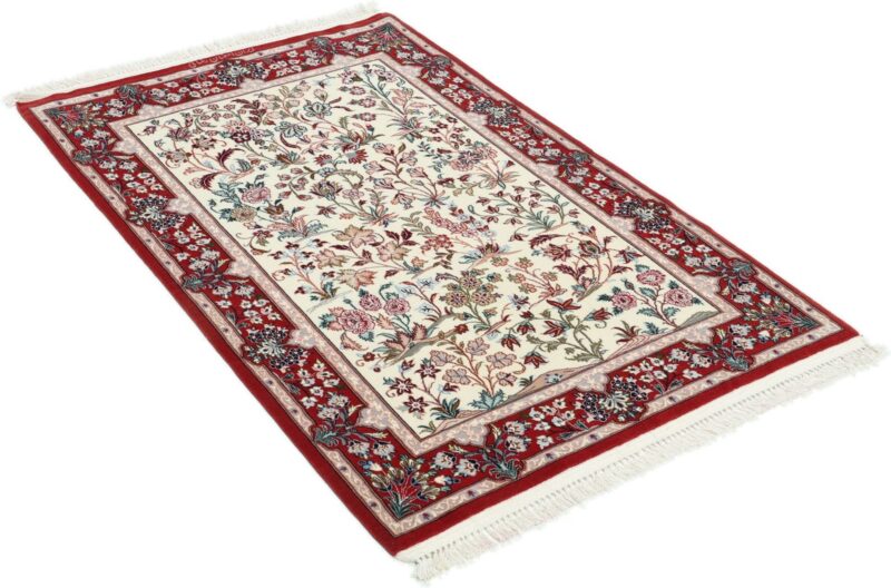 Isfahan Persian Rug 80 × 128 cm, Wool and Silk, hand-knotted — view 4