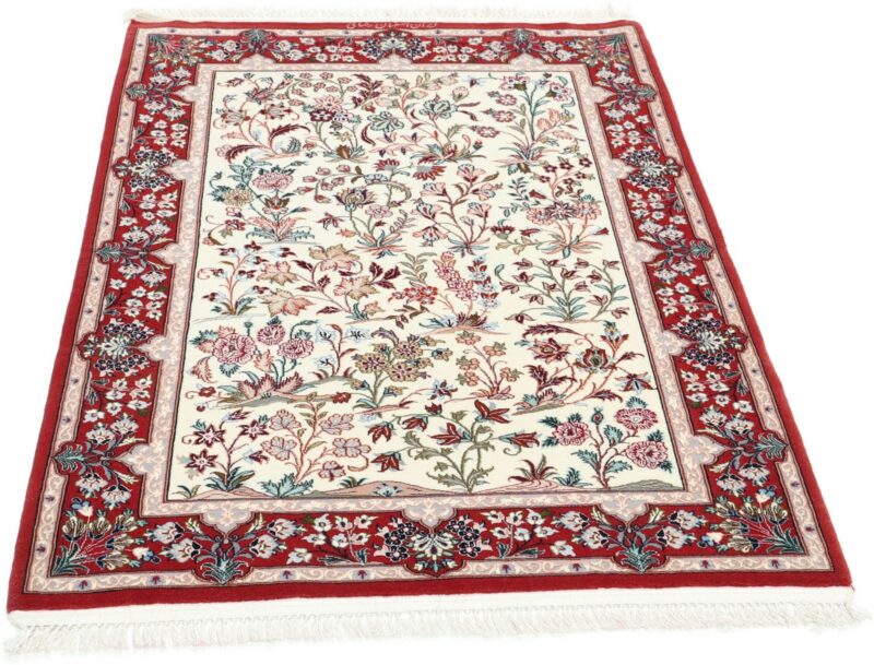 Isfahan Persian Rug 80 × 128 cm, Wool and Silk, hand-knotted — view 7