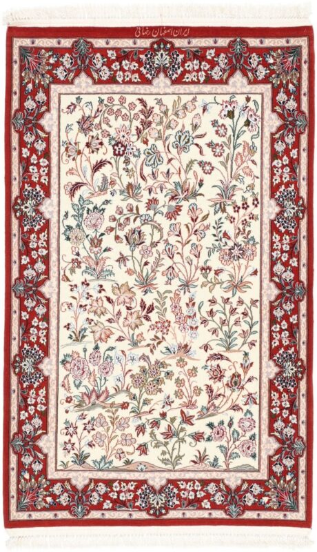 Isfahan Persian Rug 80 × 128 cm, Wool and Silk, hand-knotted