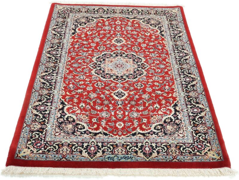 Isfahan Persian Rug 82 × 128 cm, Wool and Silk, hand-knotted — view 2