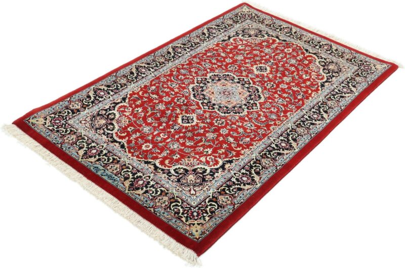 Isfahan Persian Rug 82 × 128 cm, Wool and Silk, hand-knotted — view 3