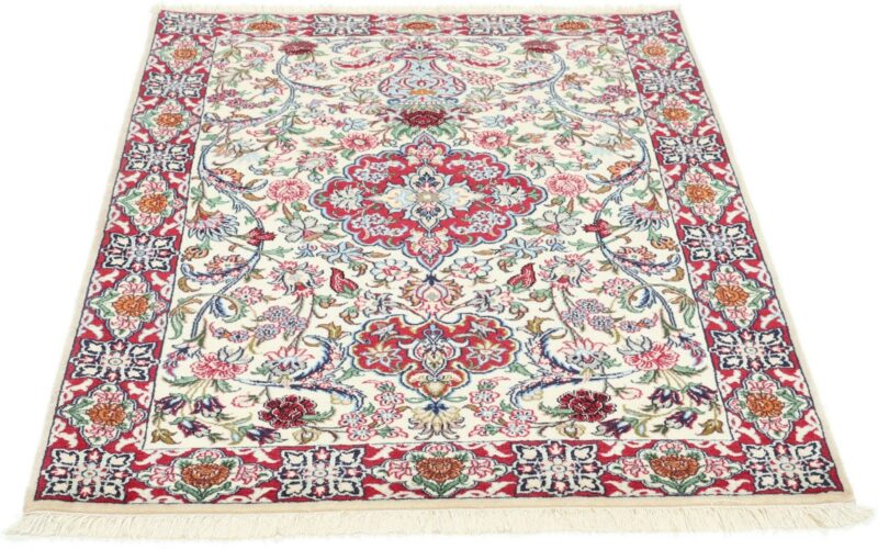 Isfahan Persian Rug 83 × 117 cm, Wool and Silk, hand-knotted — view 2