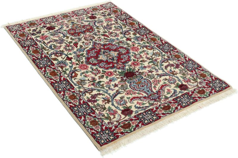 Isfahan Persian Rug 83 × 117 cm, Wool and Silk, hand-knotted — view 4