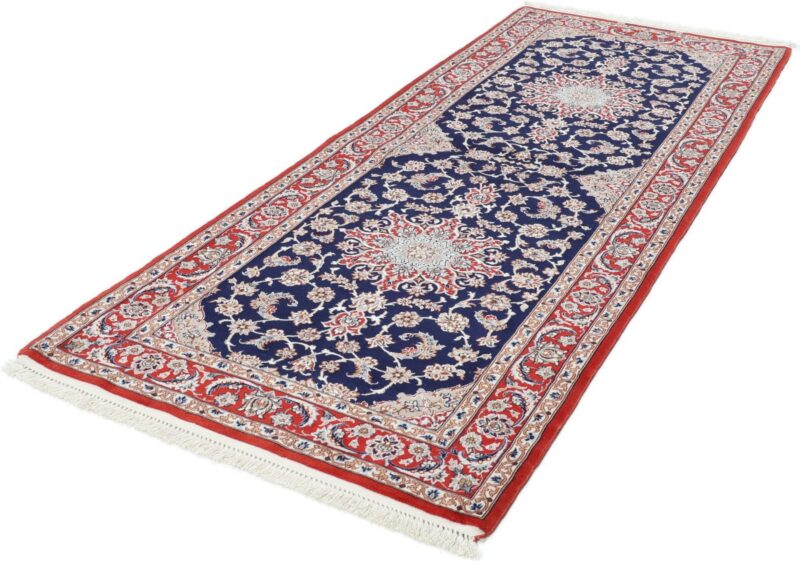Isfahan Persian Rug 85 × 217 cm, Wool and Silk, hand-knotted — view 3