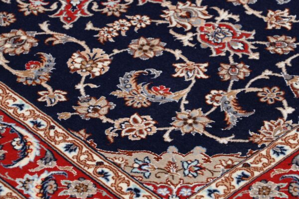 Isfahan Persian Rug 85 × 217 cm, Wool and Silk, hand-knotted — view 6