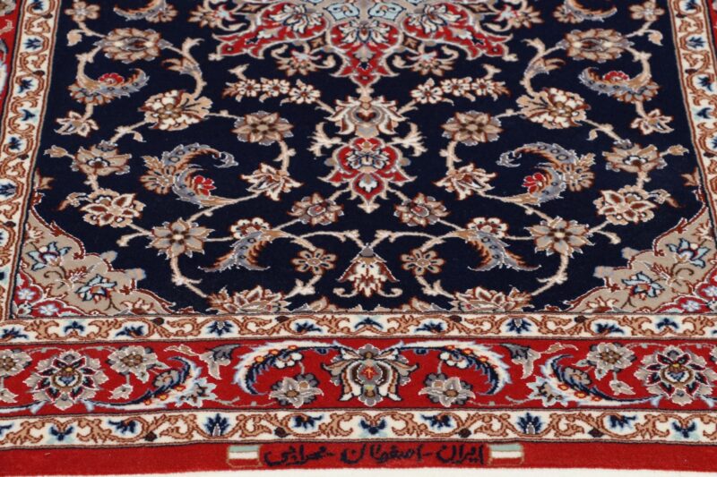 Isfahan Persian Rug 85 × 217 cm, Wool and Silk, hand-knotted — view 8