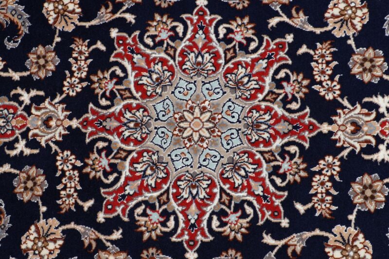 Isfahan Persian Rug 85 × 217 cm, Wool and Silk, hand-knotted — view 9
