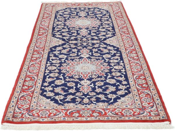 Isfahan Persian Rug 85 × 217 cm, Wool and Silk, hand-knotted — view 2