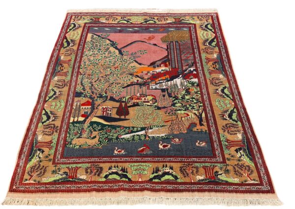 Kashan Persian Rug 130 × 202 cm, Wool, hand-knotted, antique — view 2 Kashan Persian Rug 130 × 202 cm, Wool, hand-knotted, antique — view 2
