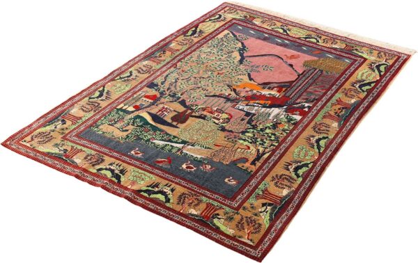 Kashan Persian Rug 130 × 202 cm, Wool, hand-knotted, antique — view 3 Kashan Persian Rug 130 × 202 cm, Wool, hand-knotted, antique — view 3