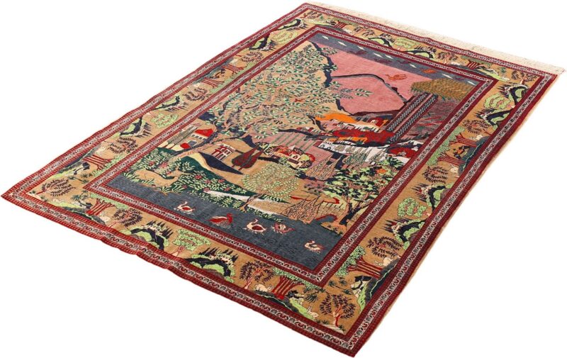 Kashan Persian Rug 130 × 202 cm, Wool, hand-knotted, antique — view 3 Kashan Persian Rug 130 × 202 cm, Wool, hand-knotted, antique — view 3
