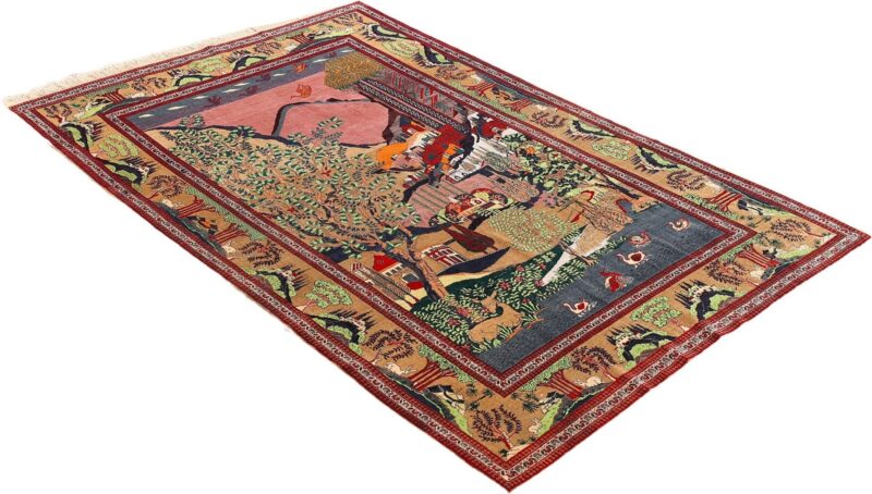 Kashan Persian Rug 130 × 202 cm, Wool, hand-knotted, antique — view 4 Kashan Persian Rug 130 × 202 cm, Wool, hand-knotted, antique — view 4