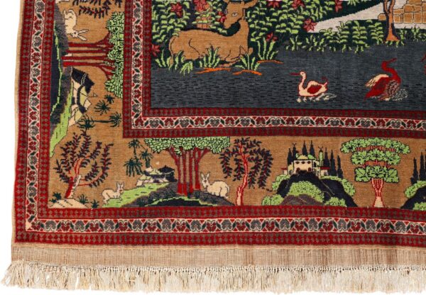 Kashan Persian Rug 130 × 202 cm, Wool, hand-knotted, antique — view 5 Kashan Persian Rug 130 × 202 cm, Wool, hand-knotted, antique — view 5