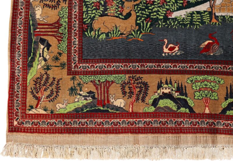 Kashan Persian Rug 130 × 202 cm, Wool, hand-knotted, antique — view 5 Kashan Persian Rug 130 × 202 cm, Wool, hand-knotted, antique — view 5